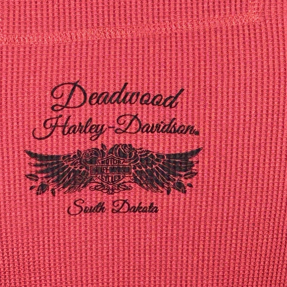 Women's Harley Davidson Deadwood SD MEDIUM - Red Long Sleeve Thermal NWOT - Picture 5 of 10